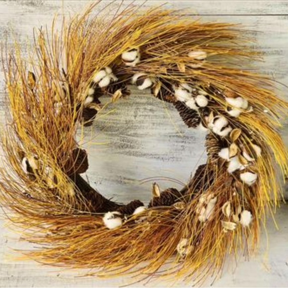Cotton & Needles Fall Wreath - Picture 1 of 10